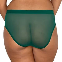 Curvy Couture Sheer Mesh High Cut Brief-1313