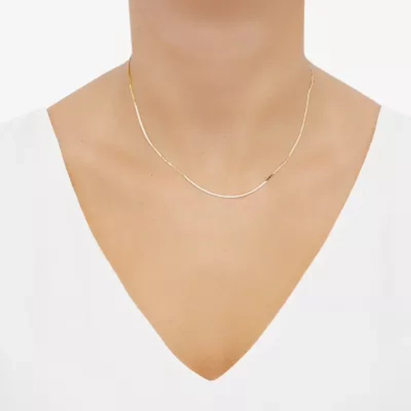 Made in Italy 14K Gold 16 - 18 Inch Solid Herringbone Chain Necklace