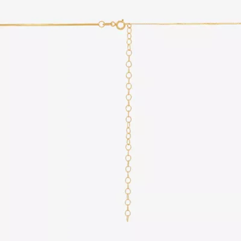Made in Italy 14K Gold 16 - 18 Inch Solid Herringbone Chain Necklace