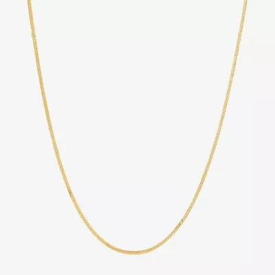 Made in Italy 14K Gold 16 - 18 Inch Solid Herringbone Chain Necklace