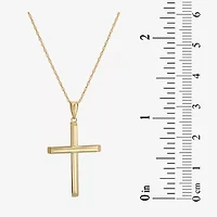 Mens 14K Gold Cross 22 Inch Pendant Necklace