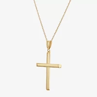 Mens 14K Gold Cross 22 Inch Pendant Necklace