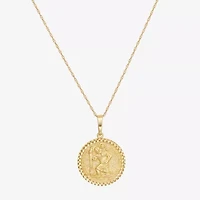 Saint Christopher Mens 14K Gold Round 22 Inch Pendant Necklace