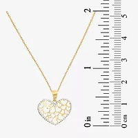Made in Italy Womens 14K Two Tone Gold Heart 18 Inch Pendant Necklace