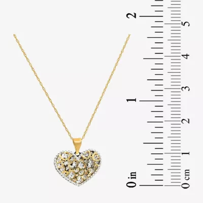 Made in Italy Womens 14K Gold Heart 18 Inch Pendant Necklace