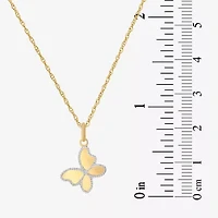 Made in Italy Womens 14K Gold Butterfly 18 Inch Pendant Necklace