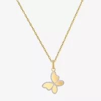 Made in Italy Womens 14K Gold Butterfly 18 Inch Pendant Necklace