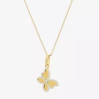 Made in Italy Womens 14K Gold Butterfly 18 Inch Pendant Necklace