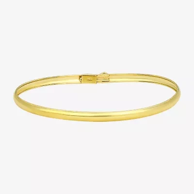 Girls 14K Gold Round Bangle Bracelet