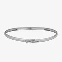 Girls 14K White Gold Round Bangle Bracelet