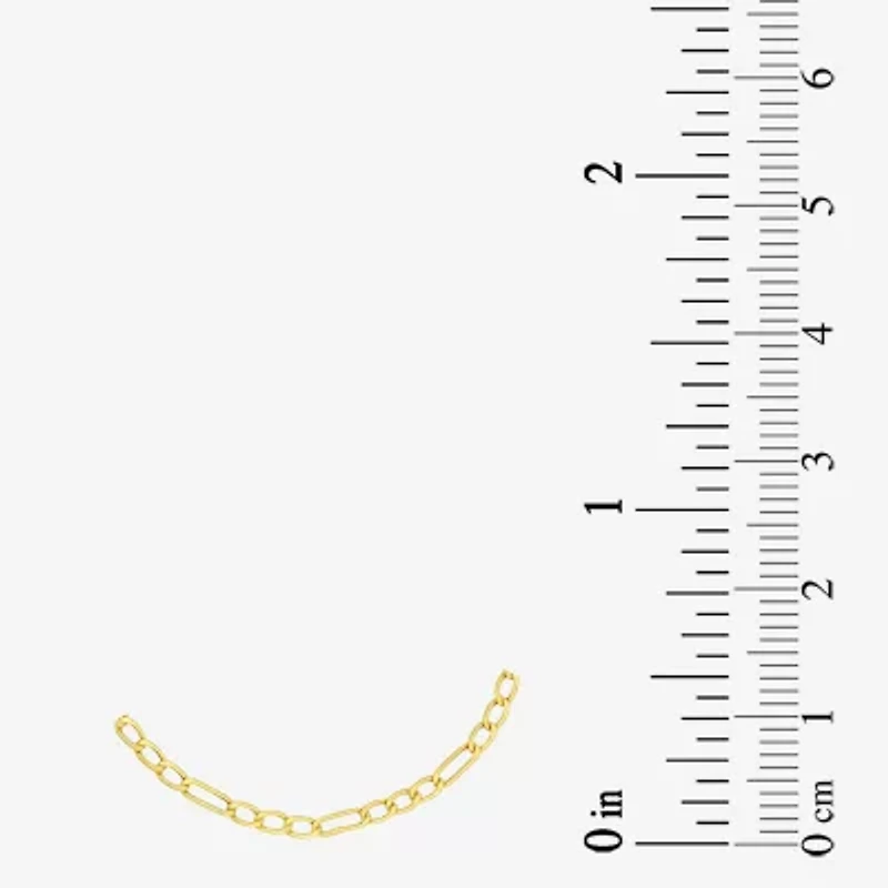 Girls 14K Gold 6 Inch Hollow Figaro Round Chain Bracelet