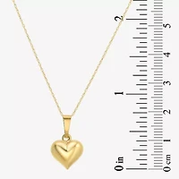 Girls 14K Gold Heart 13 Inch Pendant Necklace