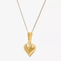Girls 14K Gold Heart 13 Inch Pendant Necklace