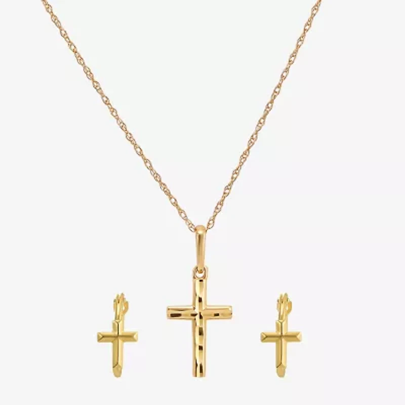 Girl's 14K Gold Cross 2-pc. Jewelry Set