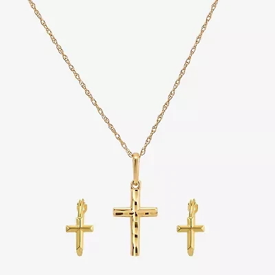 Girl's 14K Gold Cross 2-pc. Jewelry Set