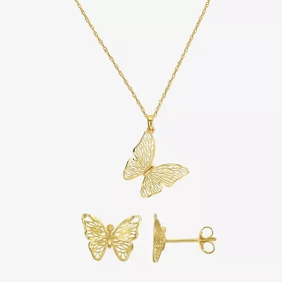 Made in Italy Womens 14K Gold Butterfly 2-pc. Jewelry Set
