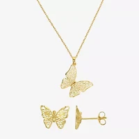 Made in Italy Womens 14K Gold Butterfly 2-pc. Jewelry Set