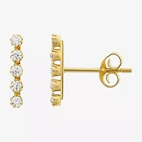 Cubic Zirconia 14K Gold 9mm Stud Earrings