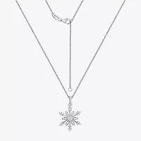 1928 Womens Cubic Zirconia Sterling Silver Snowflake 2-pc. Jewelry Set