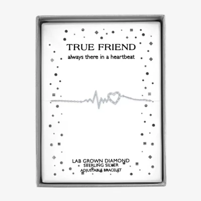 Diamond Accent (G-H / Si2-I1) Womens Sterling Silver 8 Inch Cable Chain Bracelet