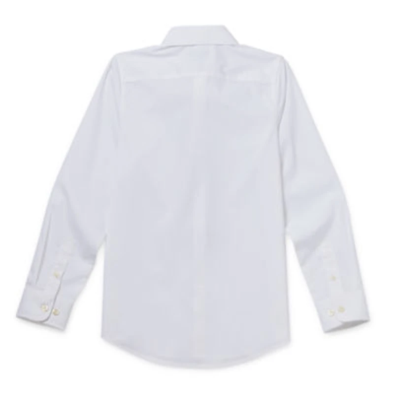 Stafford Little & Big Kid Boys Point Collar Long Sleeve Dress Shirt