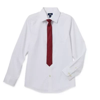 Stafford Little & Big Kid Boys Point Collar Long Sleeve Dress Shirt