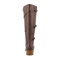 Journee Collection Womens Elettra Stacked Heel Riding Boots