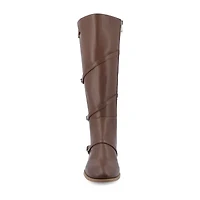 Journee Collection Womens Elettra Stacked Heel Riding Boots