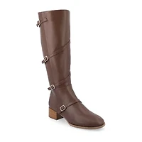 Journee Collection Womens Elettra Stacked Heel Riding Boots