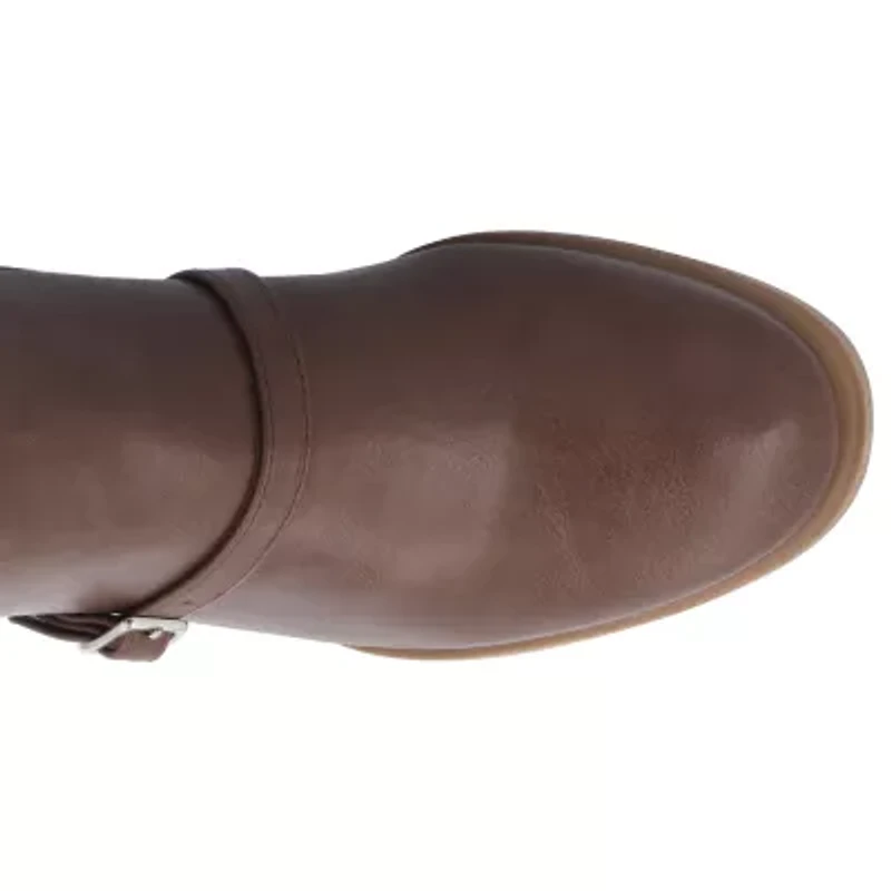 Journee Collection Womens Elettra Stacked Heel Riding Boots