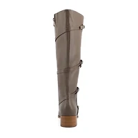 Journee Collection Womens Elettra Stacked Heel Riding Boots