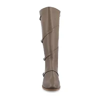 Journee Collection Womens Elettra Stacked Heel Riding Boots
