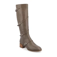 Journee Collection Womens Elettra Stacked Heel Riding Boots