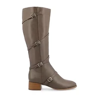 Journee Collection Womens Elettra Stacked Heel Riding Boots