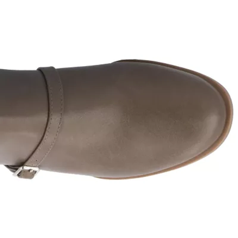 Journee Collection Womens Elettra Stacked Heel Riding Boots