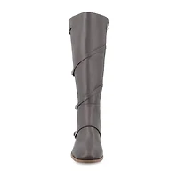 Journee Collection Womens Elettra Stacked Heel Riding Boots