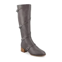 Journee Collection Womens Elettra Stacked Heel Riding Boots