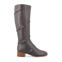 Journee Collection Womens Elettra Stacked Heel Riding Boots