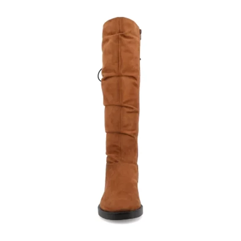 Journee Collection Womens Mirinda Stacked Heel Slouch Boots