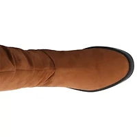 Journee Collection Womens Mirinda Stacked Heel Slouch Boots