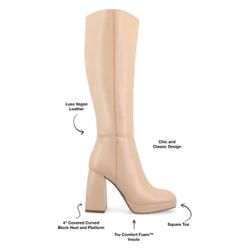 Journee Collection Womens Mylah Block Heel Dress Boots