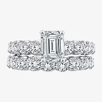 Signature By Modern Bride (G / Si1-Si2) Womens 4 CT. T.W. Lab Grown White Diamond 10K Gold Side Stone Bridal Set