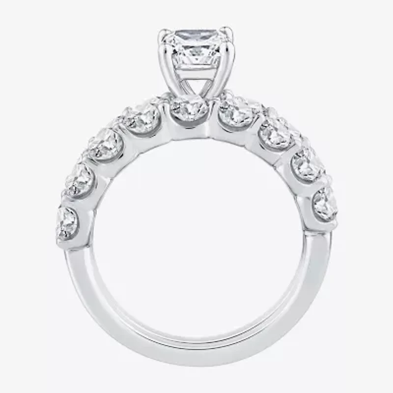 Signature By Modern Bride (G / Si1-Si2) Womens 4 CT. T.W. Lab Grown White Diamond 10K Gold Side Stone Bridal Set