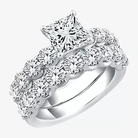 Signature By Modern Bride (G / Si1-Si2) Womens 4 CT. T.W. Lab Grown White Diamond 10K Gold Side Stone Bridal Set