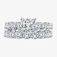 Signature By Modern Bride (G / Si1-Si2) Womens 4 CT. T.W. Lab Grown White Diamond 10K Gold Side Stone Bridal Set