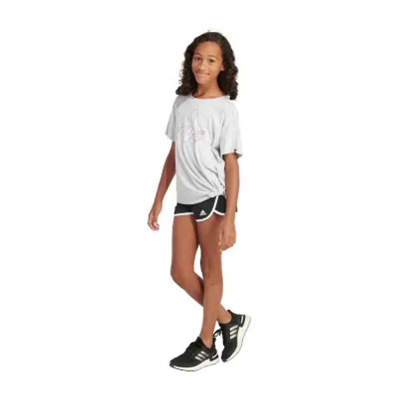 adidas Big Kid Girls Crew Neck Short Sleeve Loose Fit Graphic T-Shirt