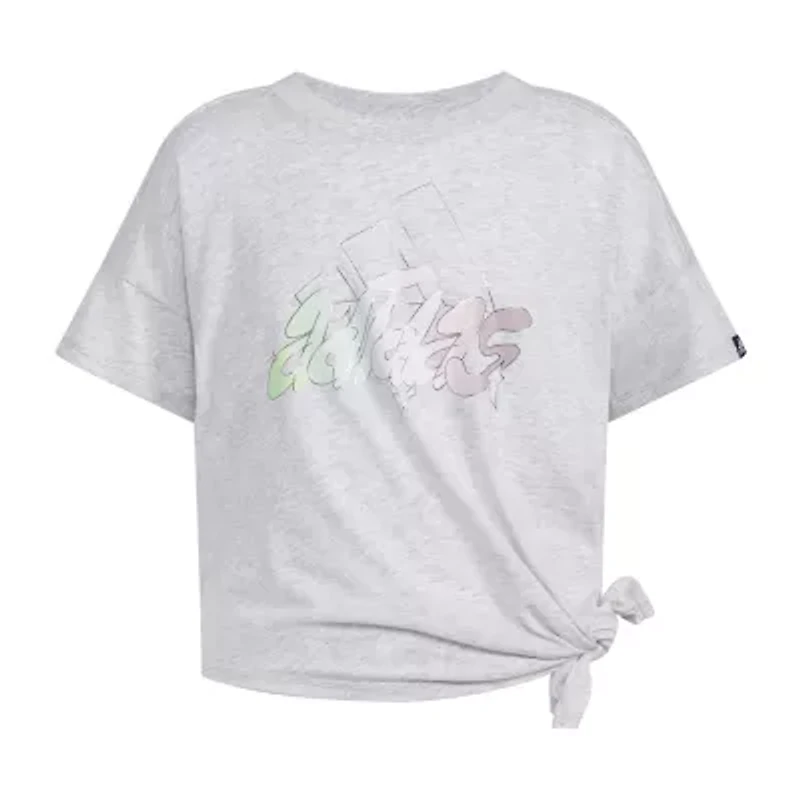 adidas Big Kid Girls Crew Neck Short Sleeve Loose Fit Graphic T-Shirt