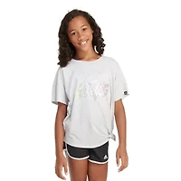 adidas Big Kid Girls Crew Neck Short Sleeve Loose Fit Graphic T-Shirt