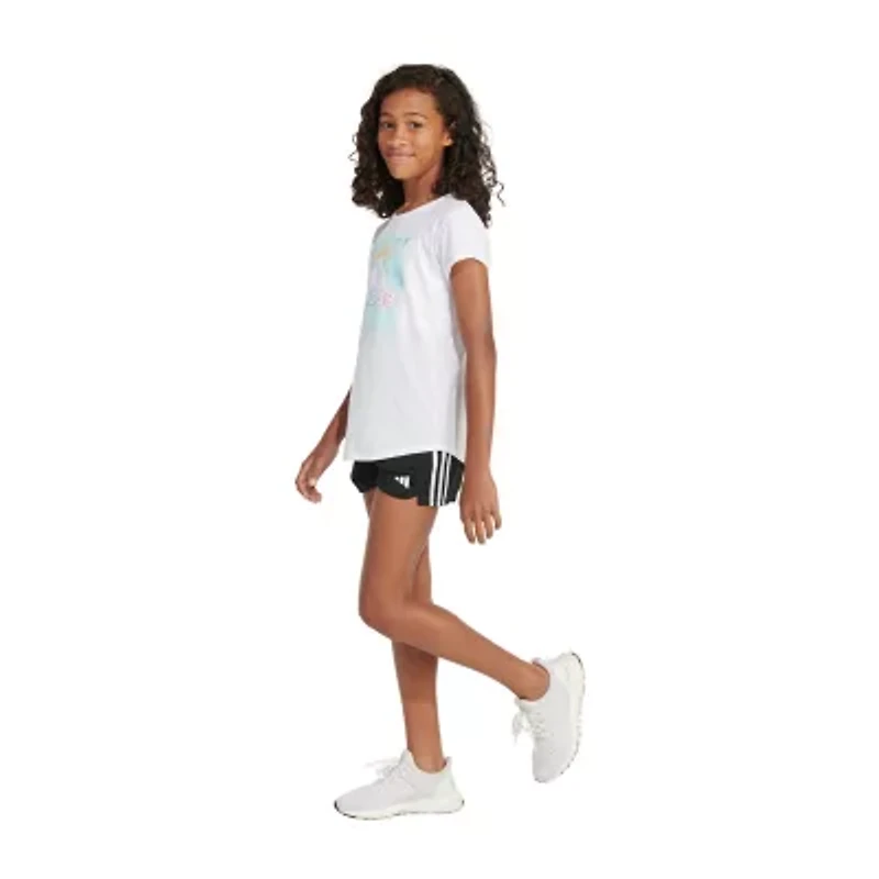 adidas Big Kid Girls Crew Neck Short Sleeve Regular Fit Graphic T-Shirt
