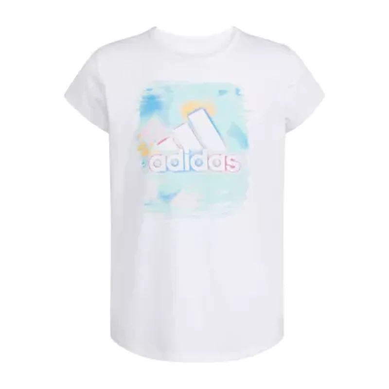 adidas Big Kid Girls Crew Neck Short Sleeve Regular Fit Graphic T-Shirt